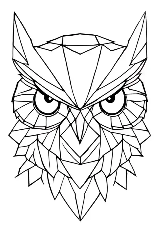 Geometric Owl Head