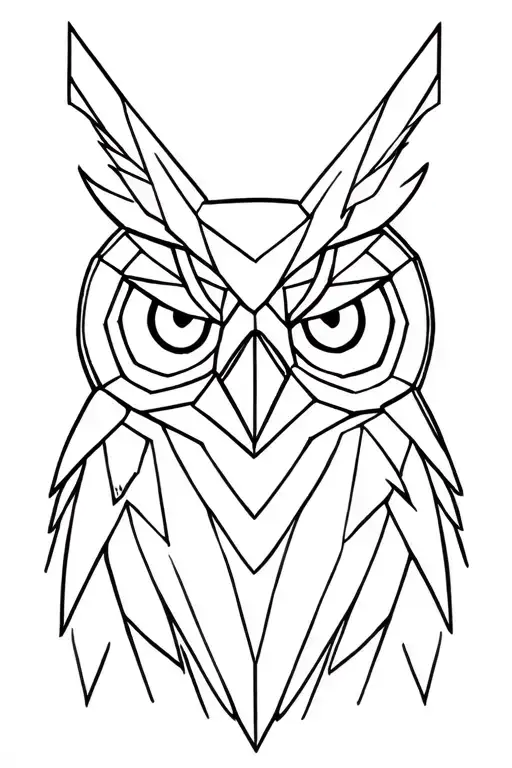 Geometric Owl Head