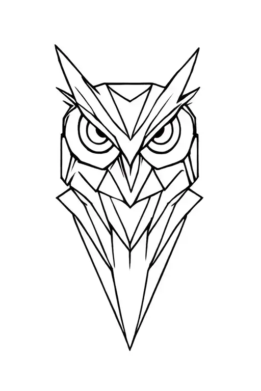 Geometric Owl Head