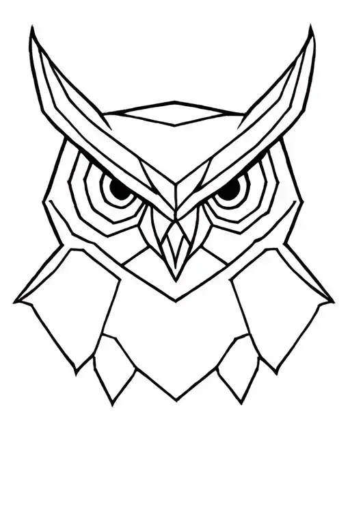 Geometric Owl Head