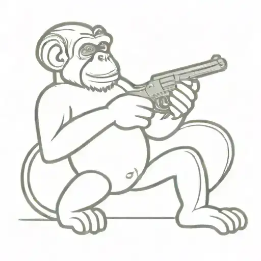 Chimp With A Gun Shooting