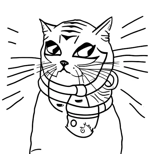 A Meme-inspired Tattoo Featuring A Cat Doing A Funny Dance