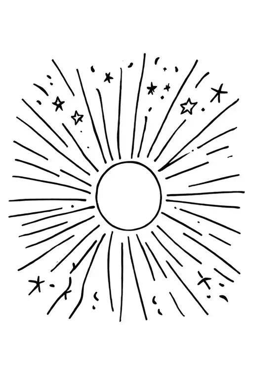 Sun Rays And Stars Forming