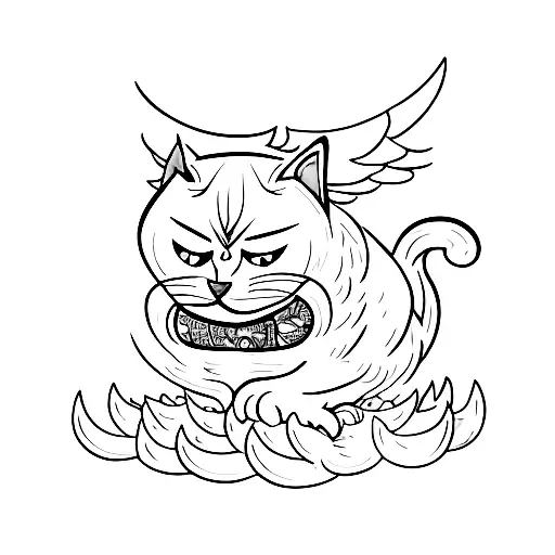 Angry Cat With Wings