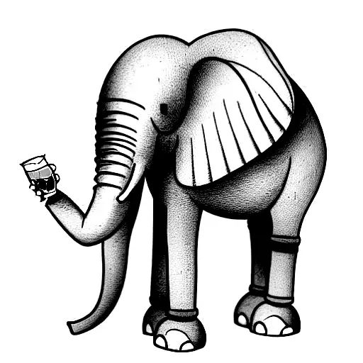 Elephant With Beer