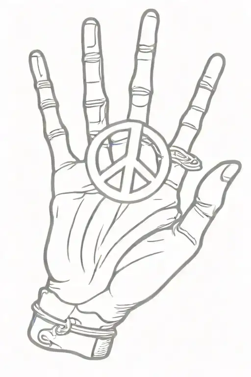 Skeleton Hand Peace Sign