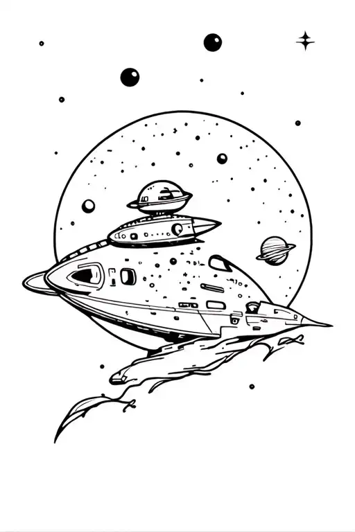 Space Ship Going To The Moon