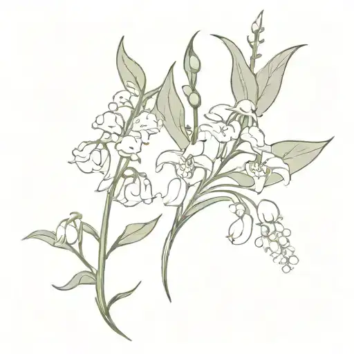 Lily Of The Valley And Larkspur