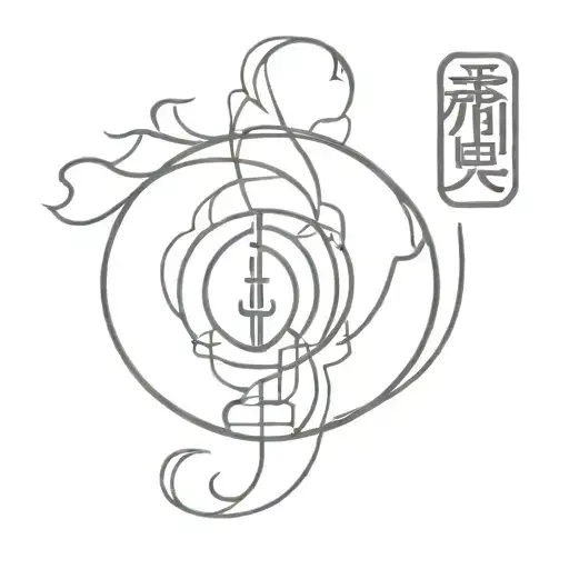 A Sacrifice Symbol From Scandinavian Mythology With Japanese Characters