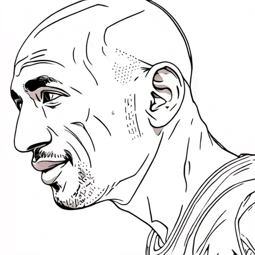 Very Minimalistic Portrait Of Kobe Bryant Just The Head And A Bit Of His Torso Up To His Shoulders