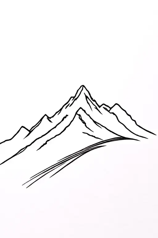 Mountain With Trace Of Slope Ski
