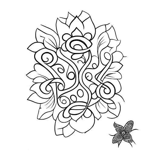 Christian Cross With Flowers