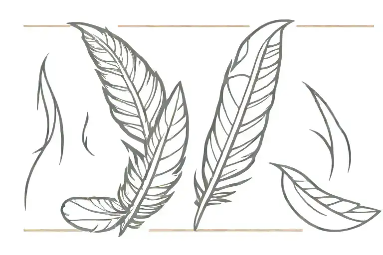 Outlined Eagle Feather