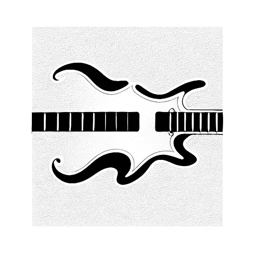 Electric Guitar With Flames And Ornaments