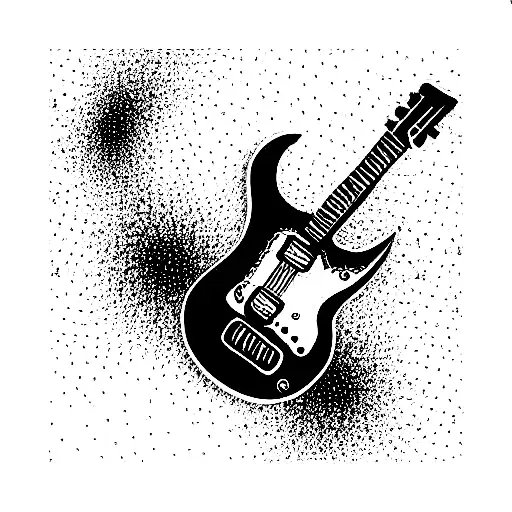 Warlock Electric Guitar With Flames And Ornaments