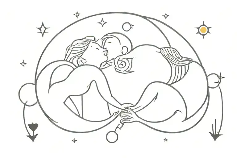 Love Partner Tattoo Moon