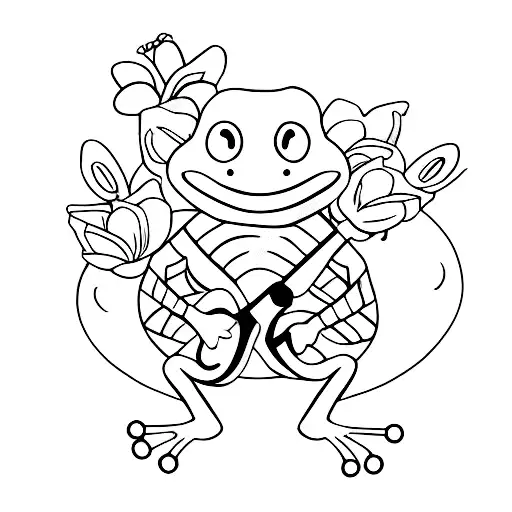 A Frog Playing A Guitar On A Lily Pad