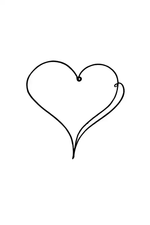 Mother Baby Single Line Love Heart