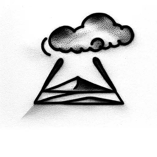 Diamond Shape With A Cloud At The Top And The Sea Below