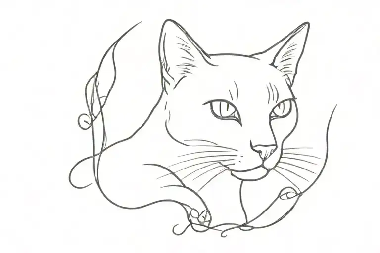 Cat Memorial Tatoo Design
