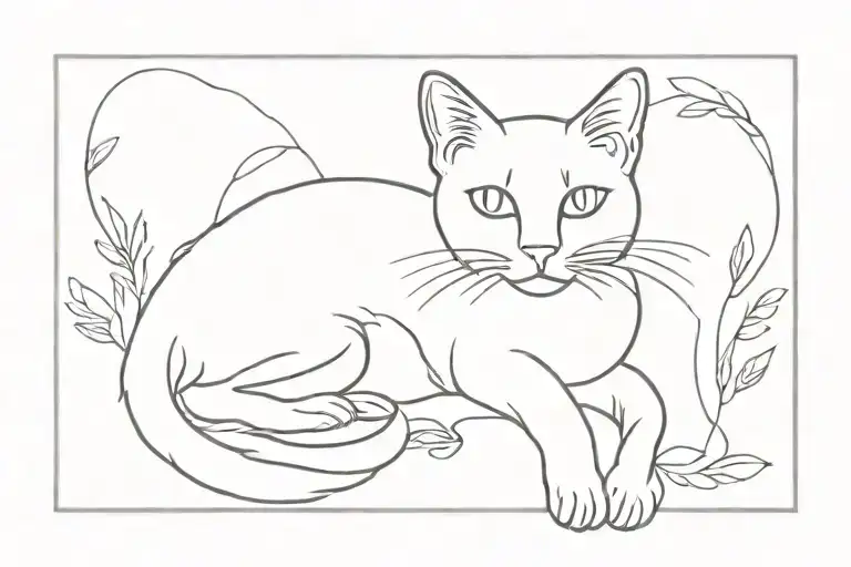 Cat Memorial Tattoo Design