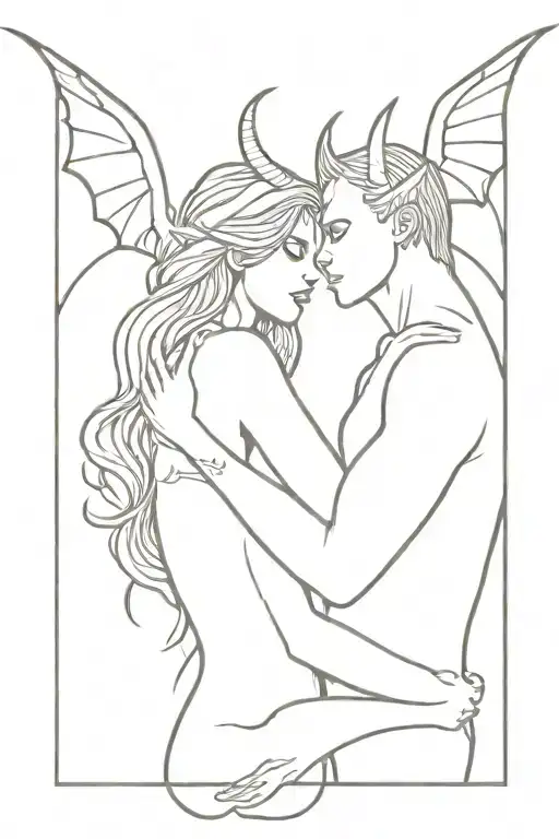 Demon Holding Pretty Girl