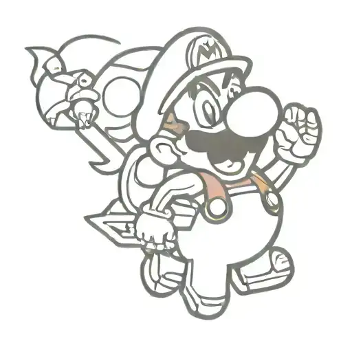 Mario Themed Tattoo Design