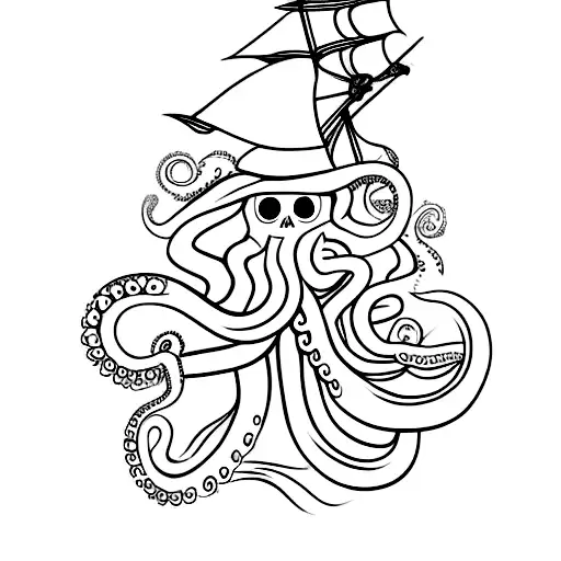 Pirate Ship And Octopus