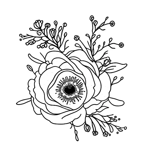 Babiesbreath Floral Tattoo In Lilac And Pink