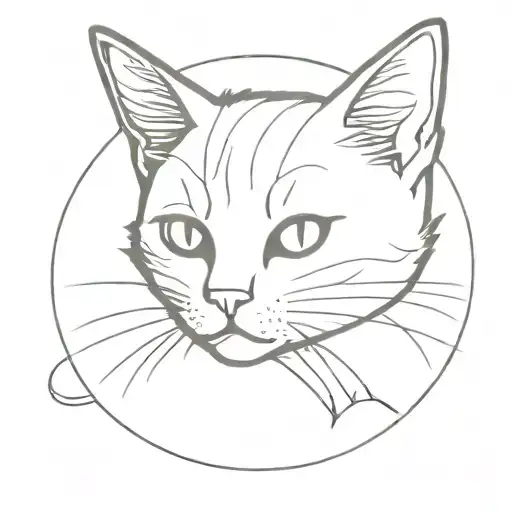 Unusual Psychedelic Tattoo With A Kitten