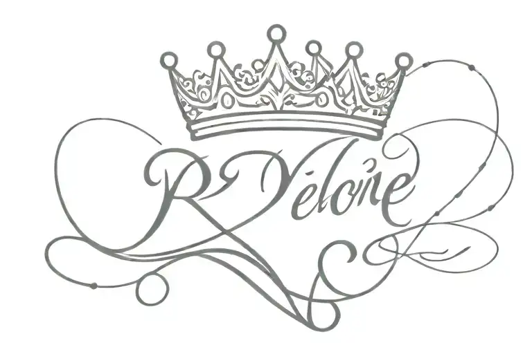 Rr In Cursive Writing With Crown Underneath