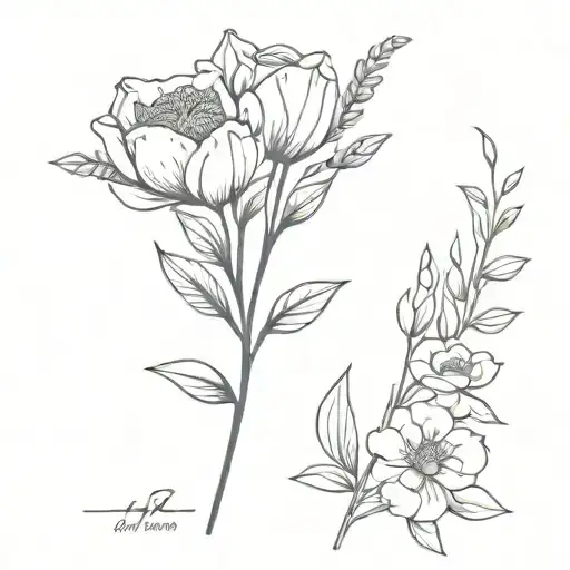 Simple Bouquet With The Birth Month Flowers August July March November