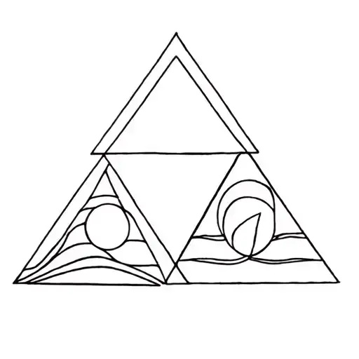 Four Triangle And Air And Fire And Water And Earth