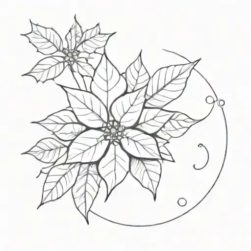 Poinsettia And Holly And Date