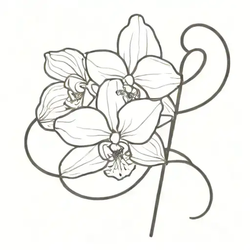 Orchid With Two Letters A Minimalist
