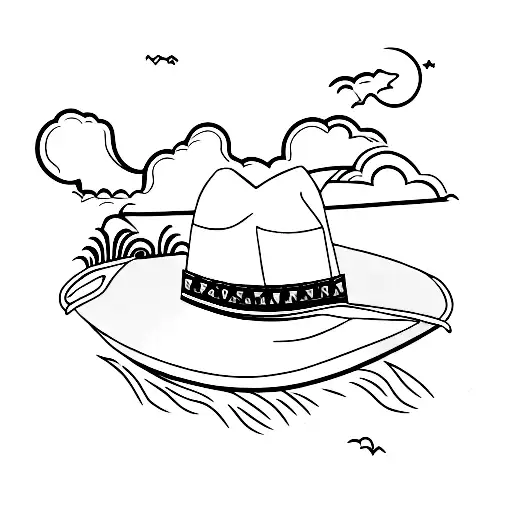 Cowboy Hat With Sunset