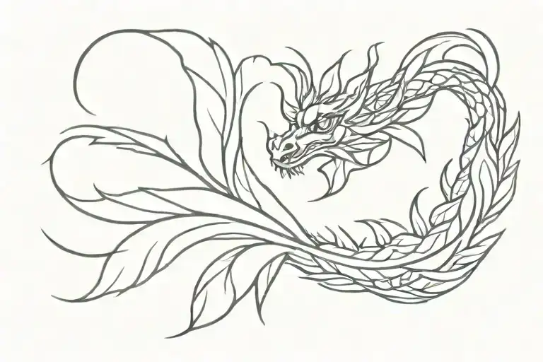 Dragon Tribal Plant Leaves