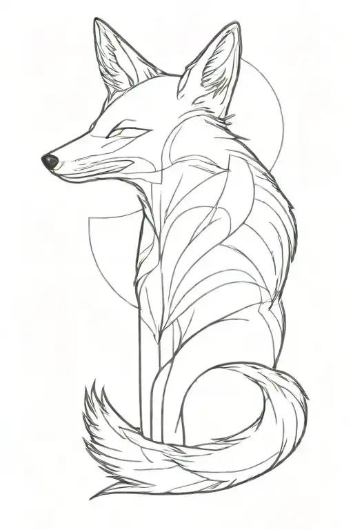 Line Fox Design For The Back