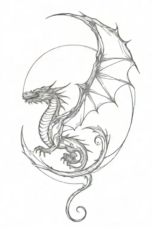 Dragon Flying Towards The Sky