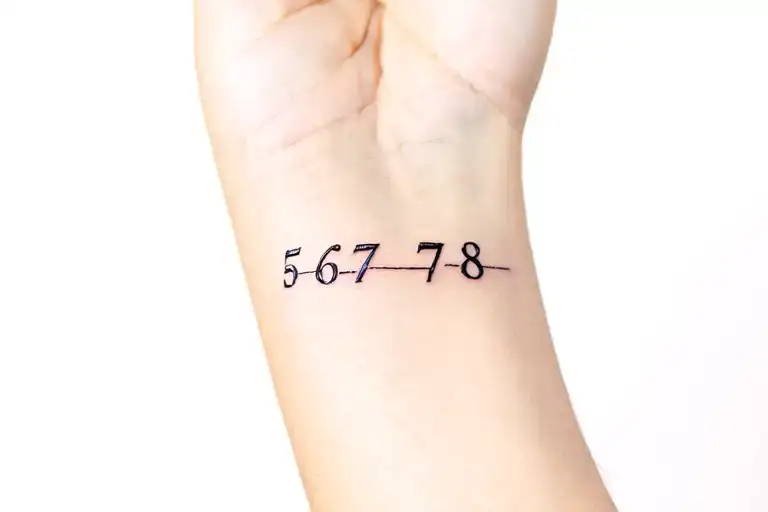 Dance Tattoo On Fore Arm With 5 6 7 8 Written In Roman Number