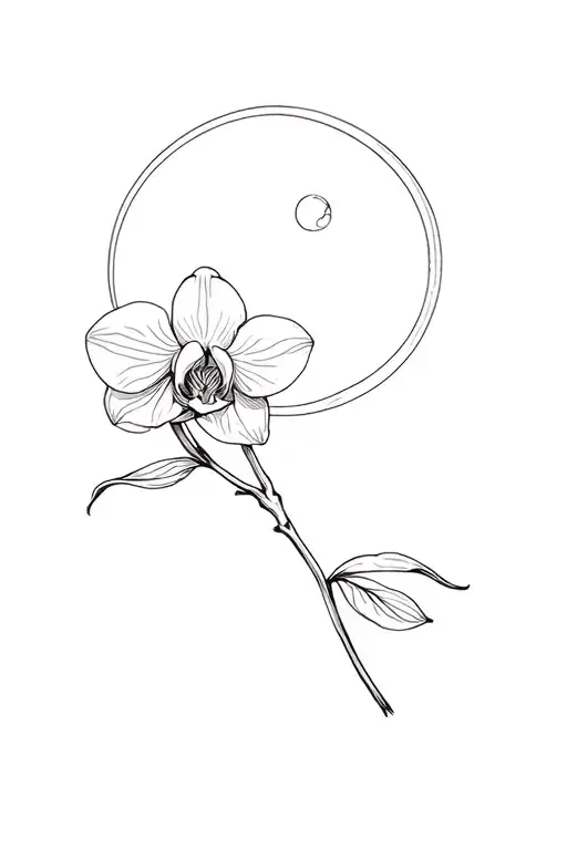 Orchid With Moon
