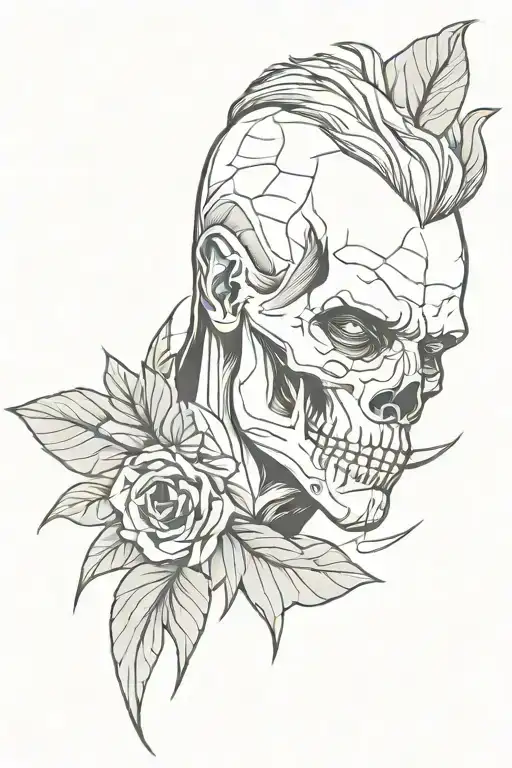 Skull Face Of Julius Ceaser Leaves