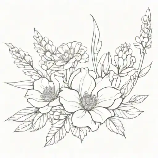 April June July October Birth Flower Bouquet Wrapped