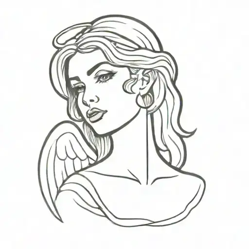 Angel With Halo With Bandana Over Mouth