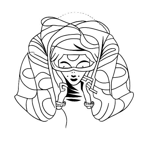 Line Drawing Of Woman Pulling Shirt Off Over Her Head