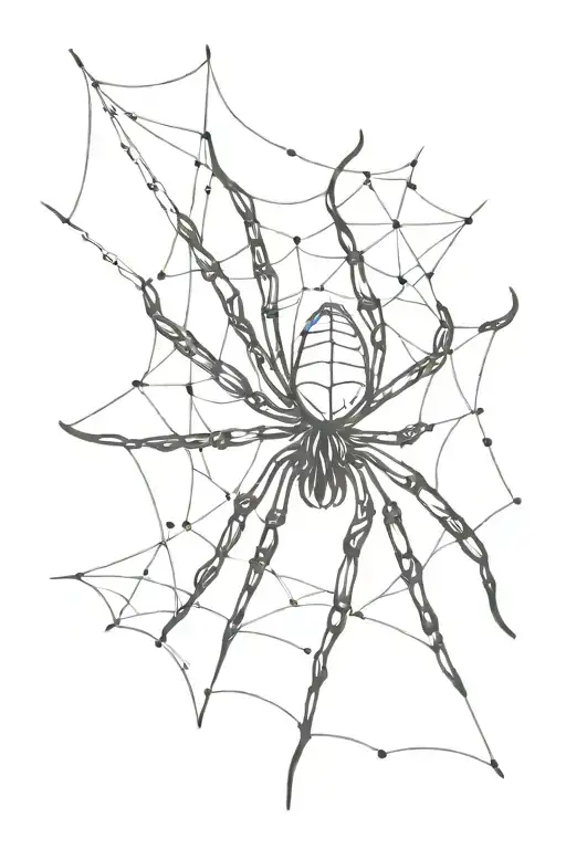 Spider Crawling And Web