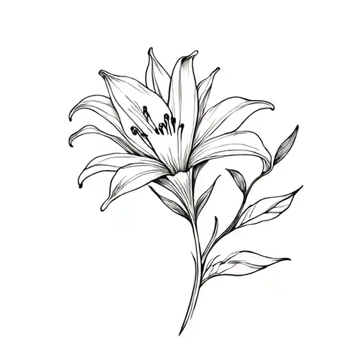 Lily Flower And Leaves And Nature