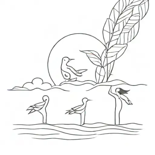 Symbolizing 3 Friends That Love Each Other And The Beach