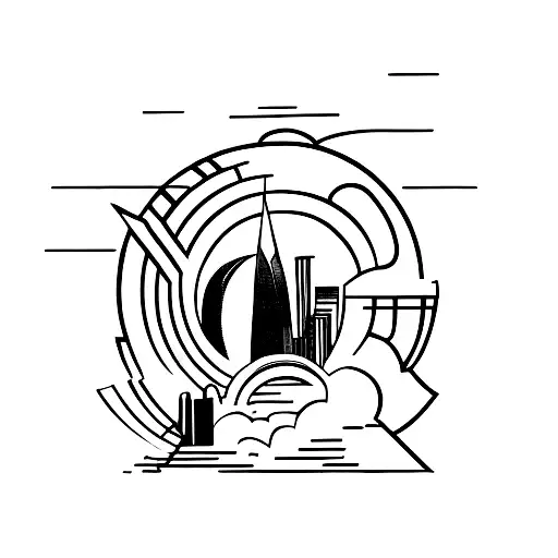 A Silhouette Of A Runner With A Cityscape In The Background