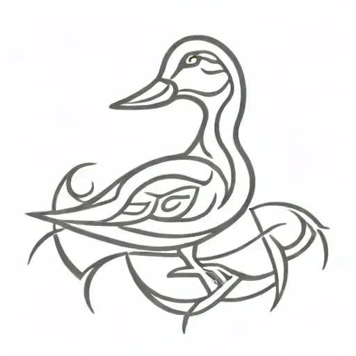 Celtic Knot Design Incorporating A Duck